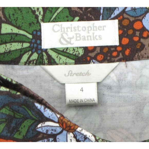 SALE! Floral Wrap Orange Green Midi Knee Skirt - Picture 3 of 3